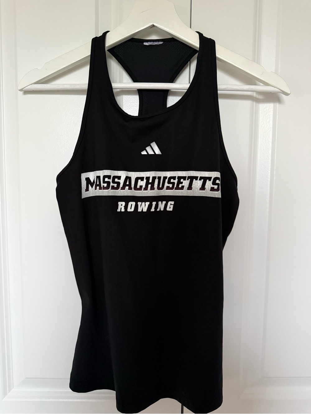 Adidas Massachusetts Rowing Tank Top Womens Black Racerback Athletic Mesh S